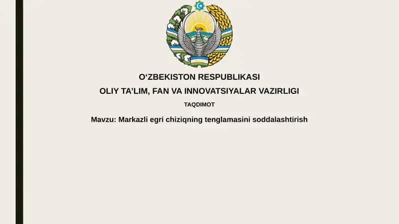 Markazlie gri chiziqning tenglama sinisini soddalashtirish 1