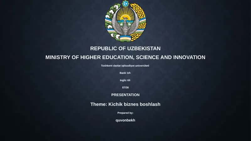 Kichik biznes boshlash 1