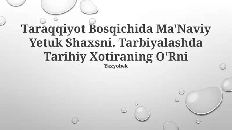 Ma'naviy Yetuklik 1