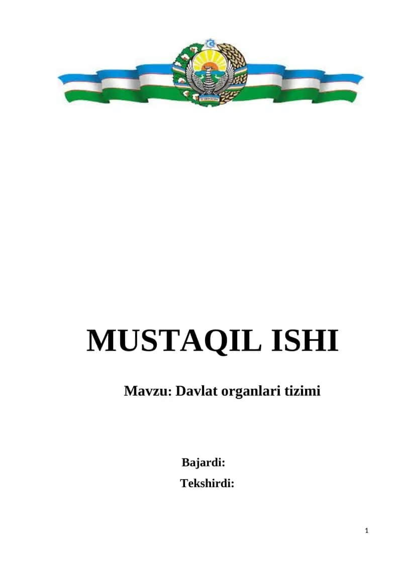 Davlat organlari tizimi 1