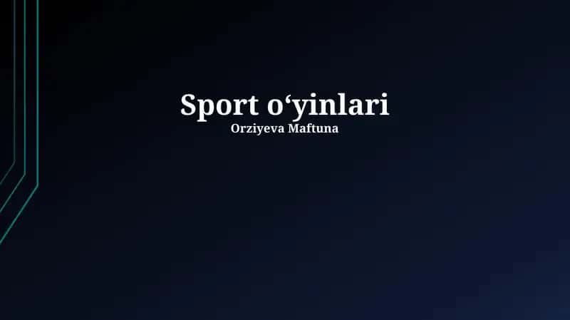Sport oʻyinlari 1