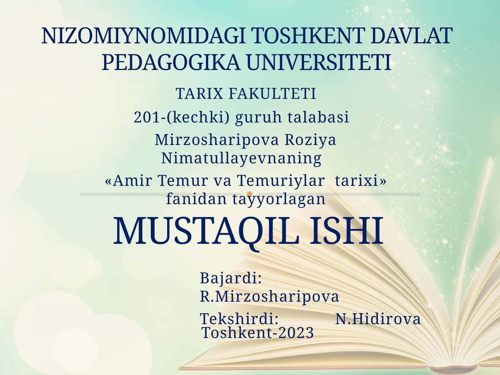 Temur va Temuriylar Davri Madaniyati 1