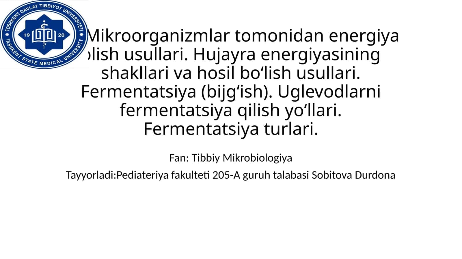 Mikroorganizmlar tomonidan energiya olish usullari 1