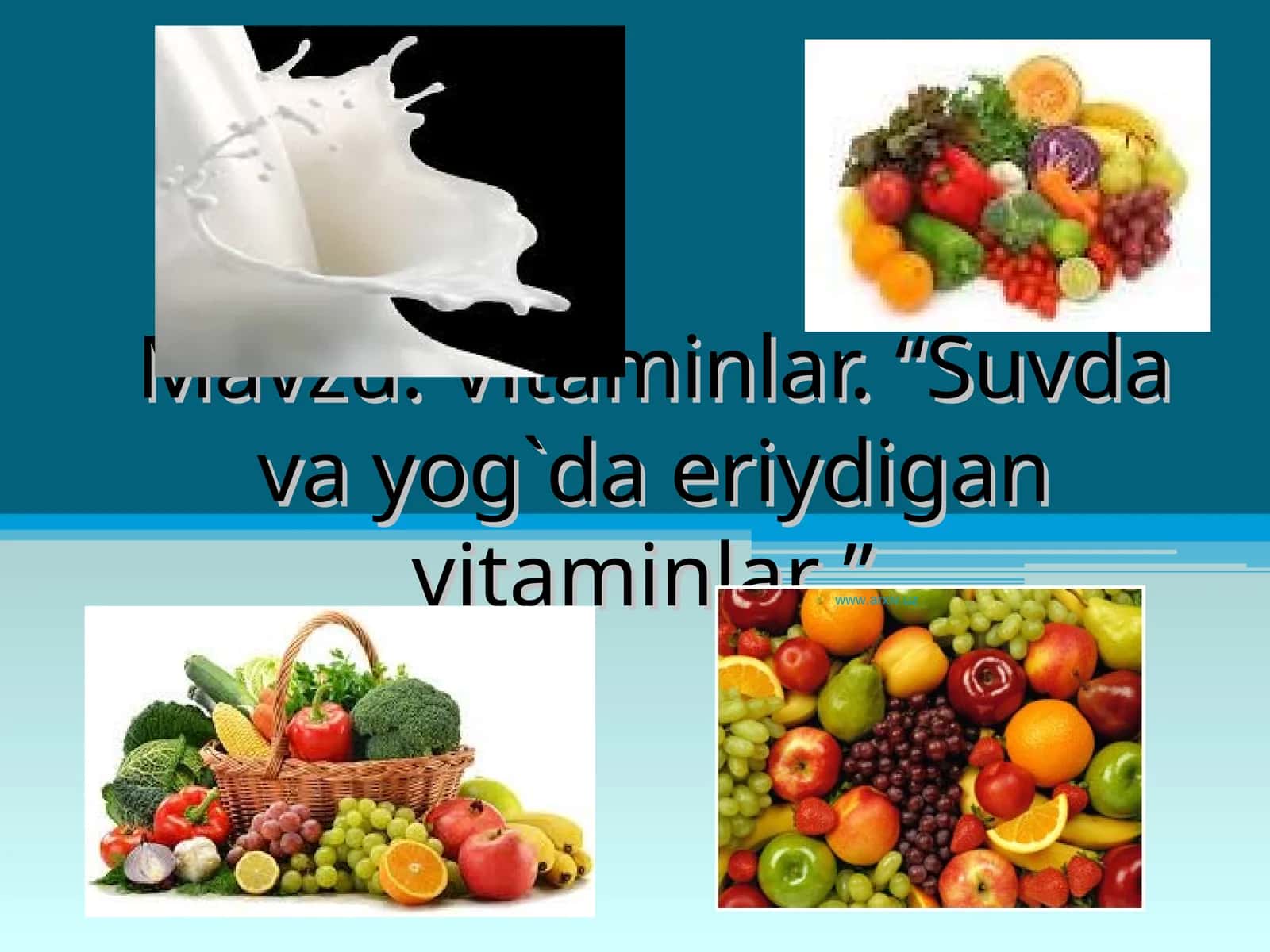 Vitaminlar. Suvda va yog`da eriydigan vitaminlar 1