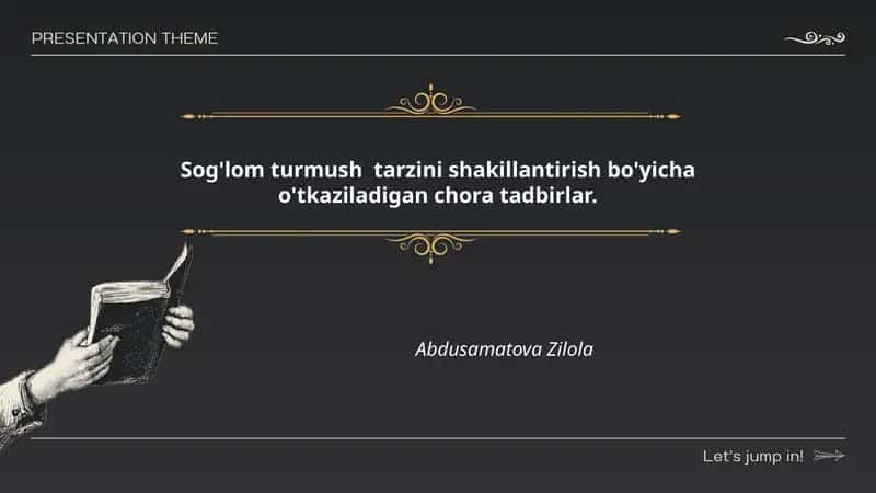 Sog'lom Turmush Tarzini Shakillantirish Bo'yicha Chora Tadbirlar 1