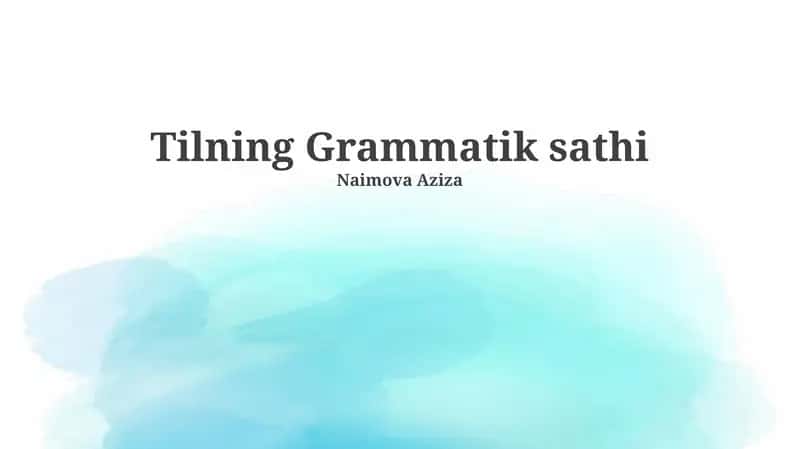 Tilning Grammatik sathi 1