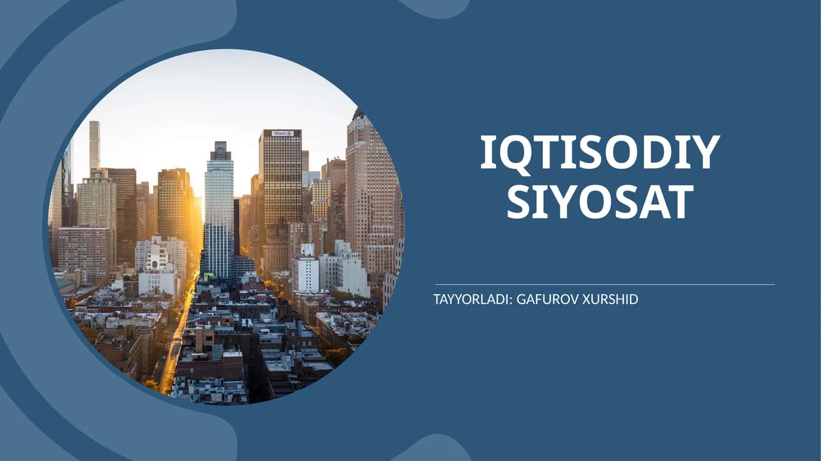 Iqtisodiy siyosat 1