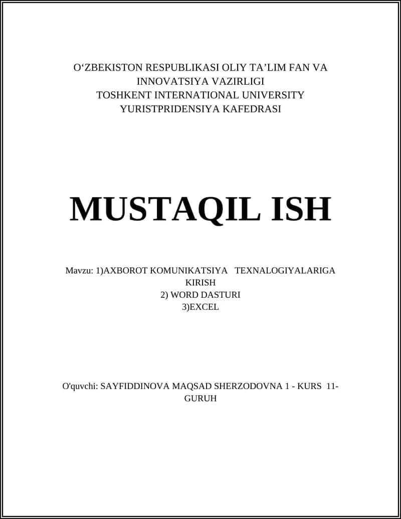 Axborot-kommunikatsiya texnologiyalariga kirish: asosiy tushunchalar 1