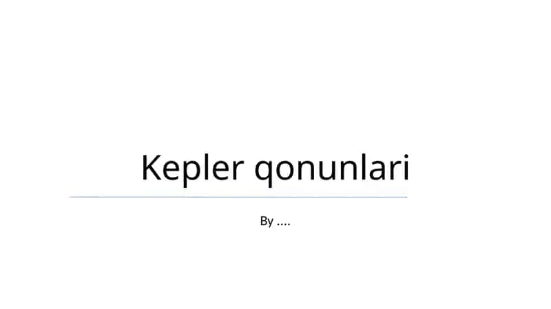 Kepler qonunlari 1