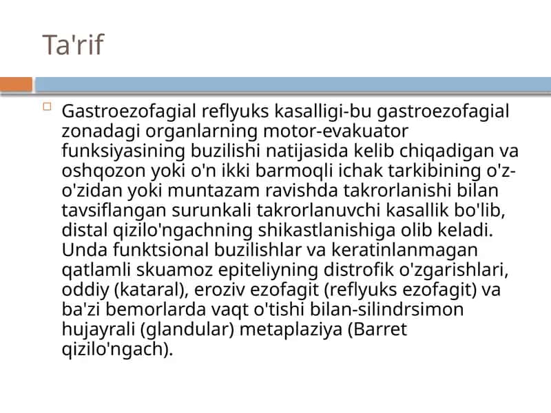 Gastroezofagial refluks kasalligi 1