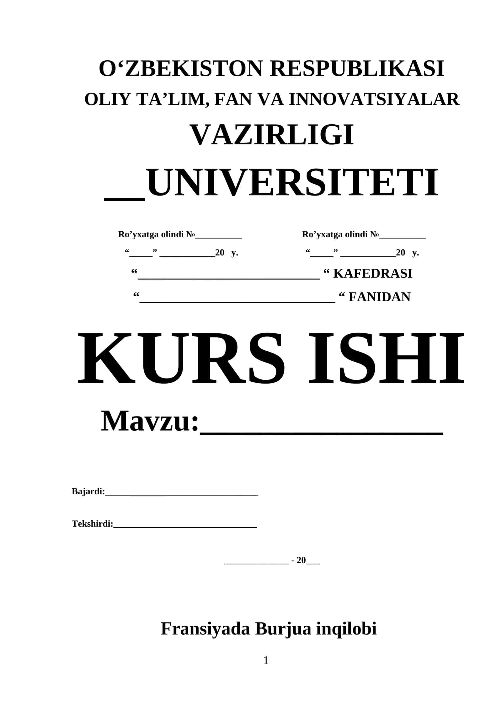 Fransiyada Burjua inqilobi 1