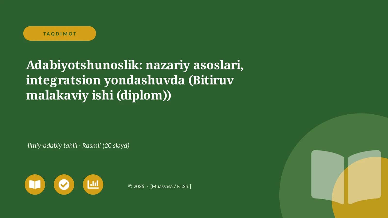Adabiyotshunoslik: nazariy asoslari, integratsion yondashuvda (Bitiruv malakaviy ishi (diplom)) 1