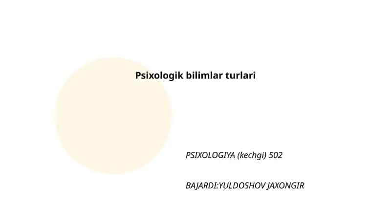 Umumiy psixologiya 1