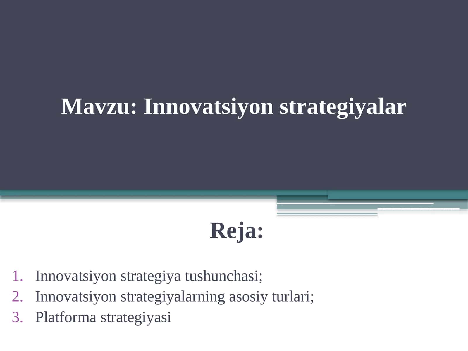 Innovatsiyon strategiyalar 1