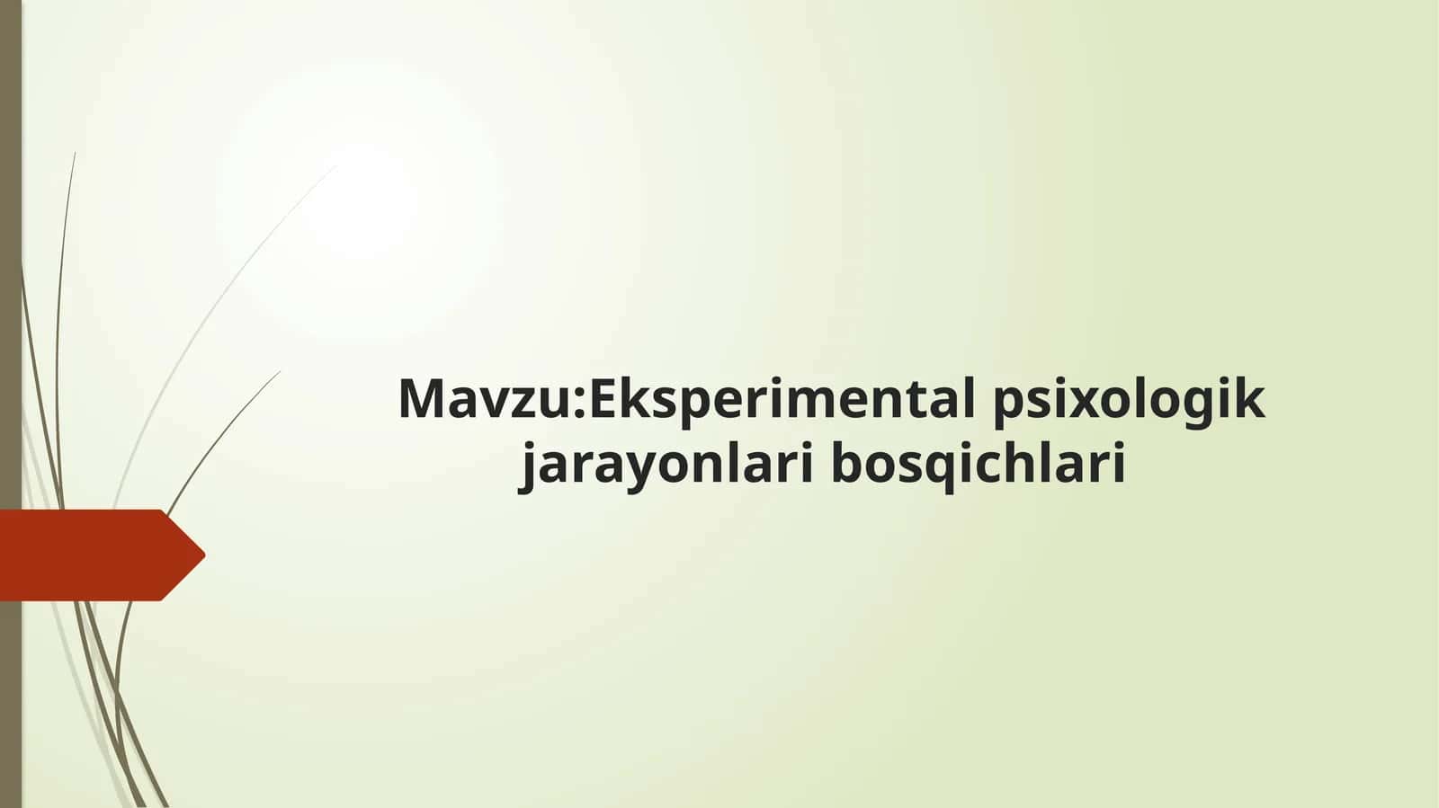 Eksperimental psixologik jarayonlari bosqichlari 1