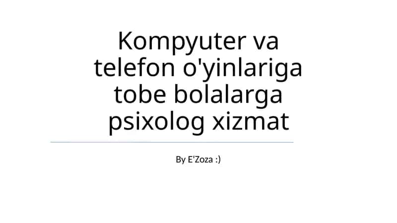 Bolalarga psixolog xizmat 1