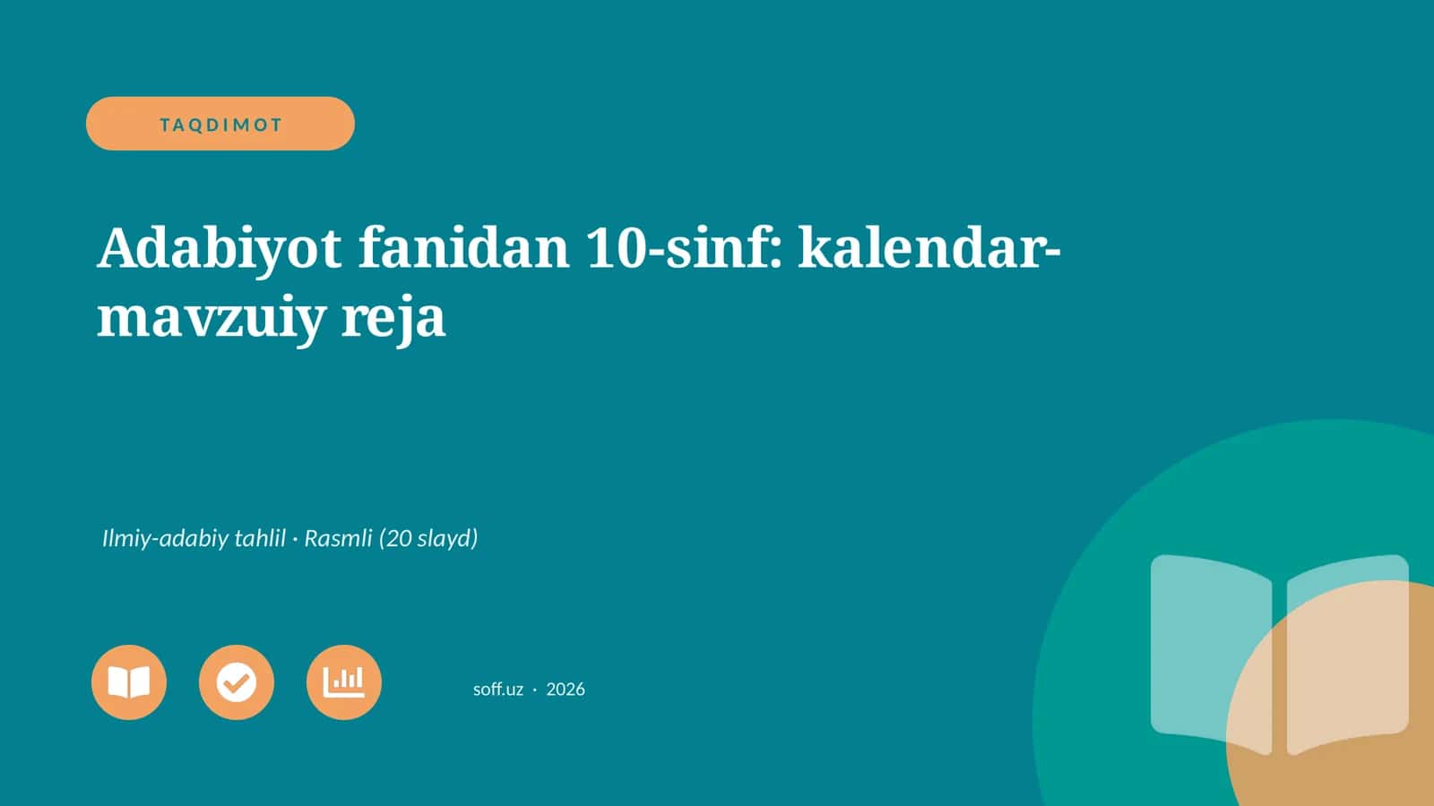 Adabiyot fanidan 10-sinf: kalendar-mavzuiy reja 1