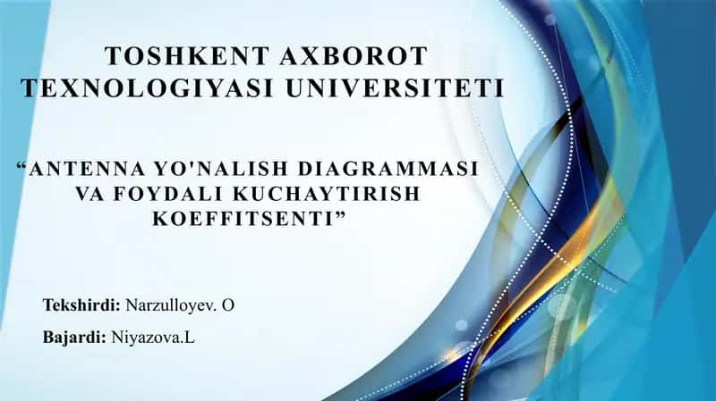 Antenna yo'nalish diagrammasi va foydali kuchaytirish koeffitsenti 1
