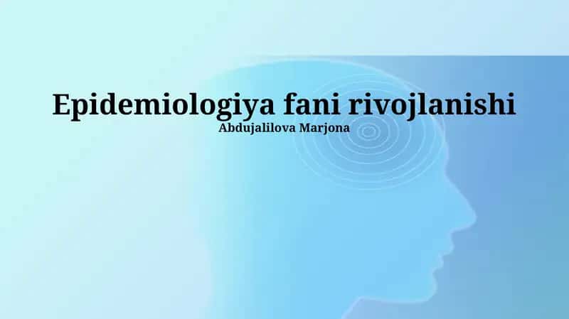 Yuqumli Kasalliklarning Epidemiologiyasi 1