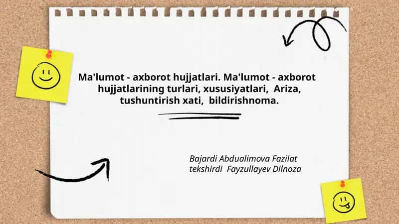 Ma'lumot - axborot hujjatlari 1
