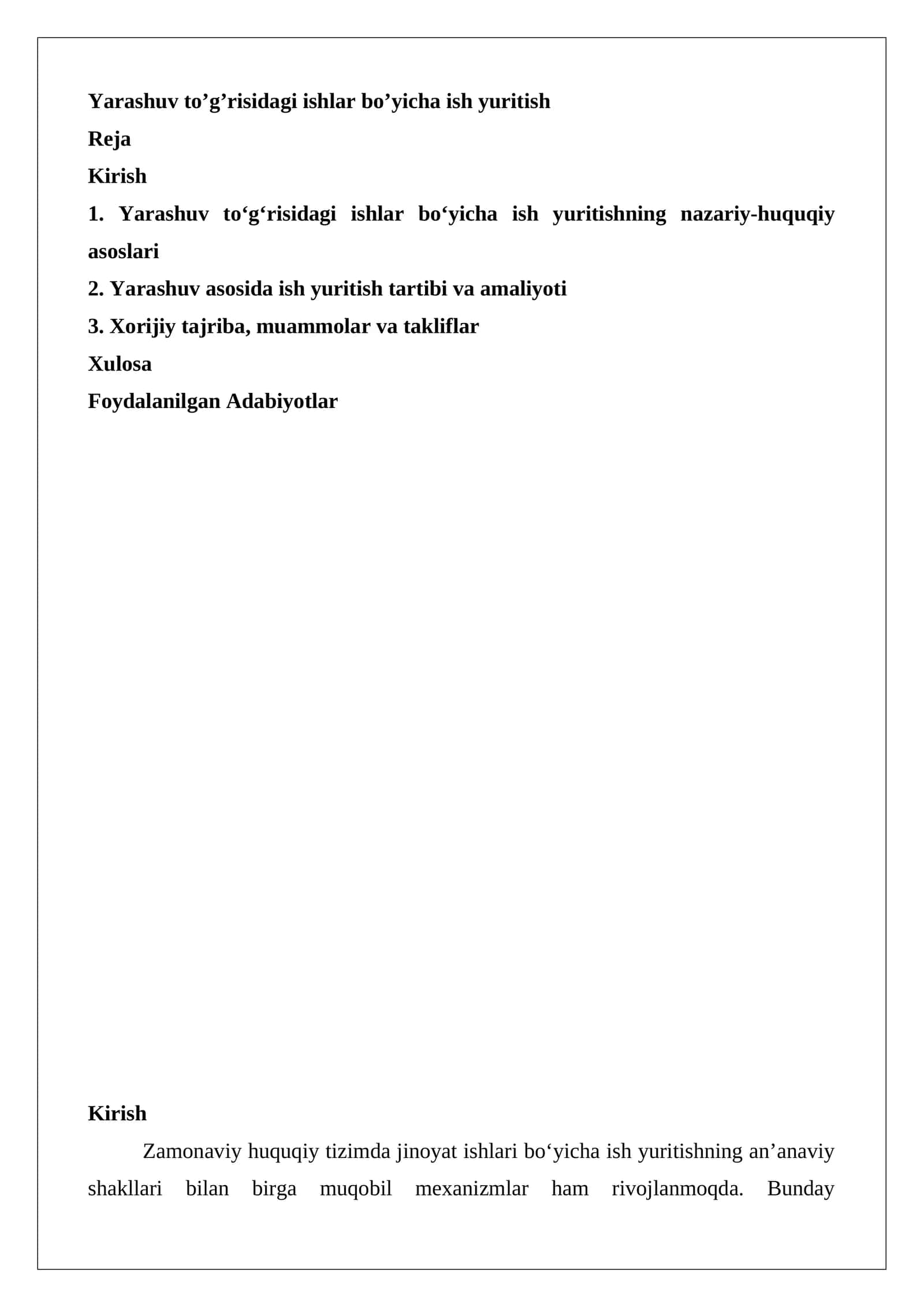 Yarashuv to’g’risidagi ishlar bo’yicha ish yuritish 1