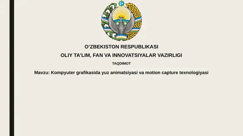 Yuz animatsiyasi va harakatni suratga olish texnologiyasi 1