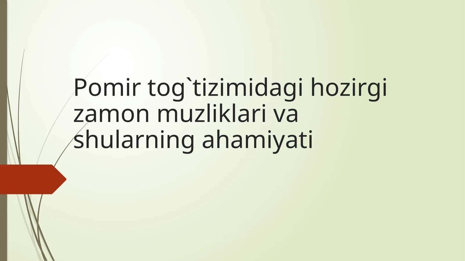 Pomir tog‘ tizimidagi hozirgi zamon muzliklarining shakllanishi va tarqalishi 1
