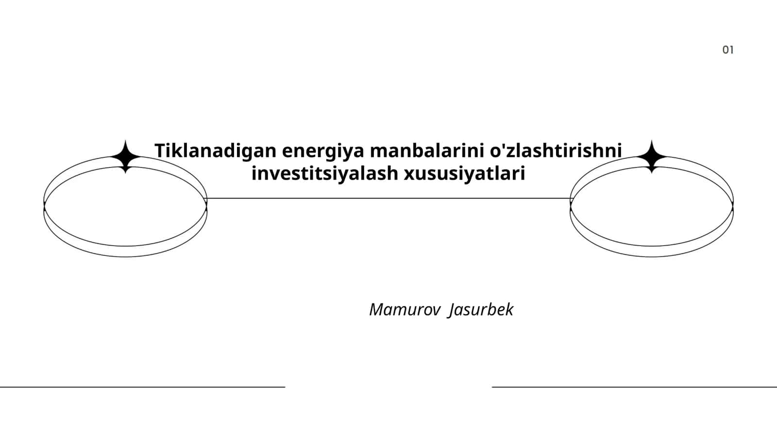 Tiklanadigan energiya manbalarini o'zlashtirishni investitsiyalash xususiyatlari 1