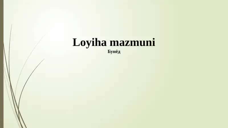 Loyiha mazmuni 1