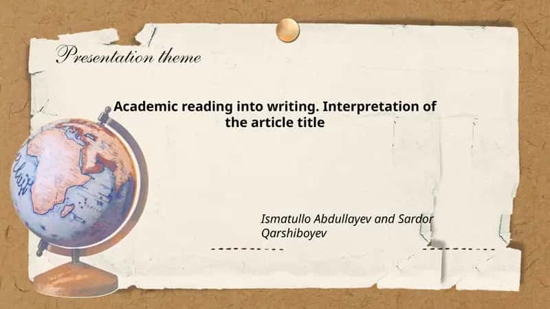 Interpretation of the article title 1