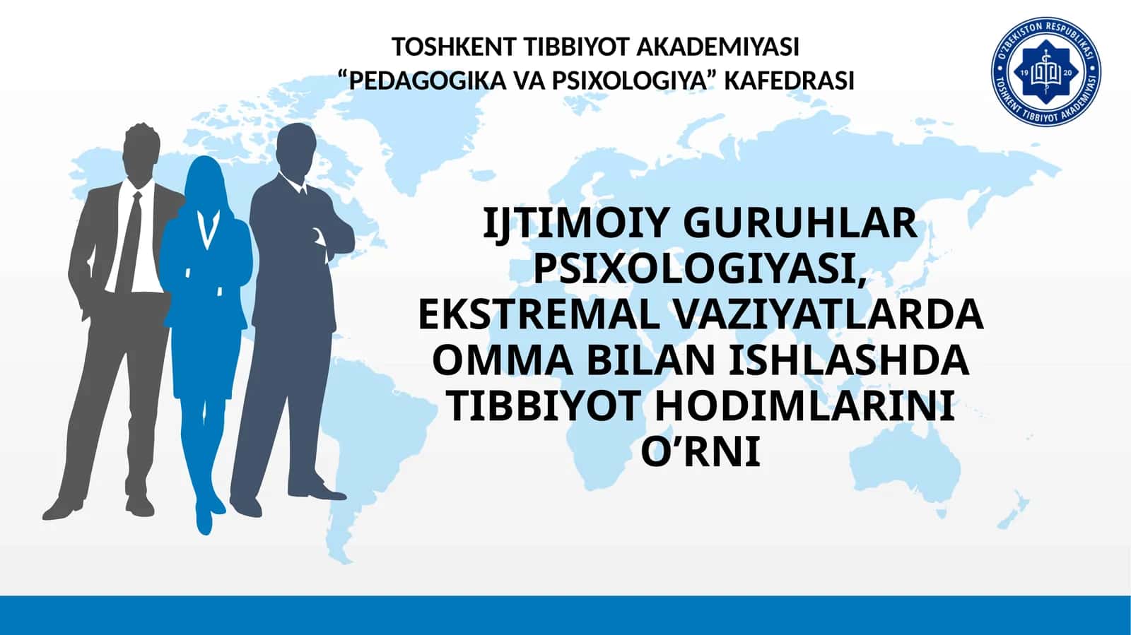 IJTIMOIY GURUHLAR PSIXOLOGIYASI, EKSTREMAL VAZIYATLARDA OMMA BILAN ISHLASHDA TIBBIYOT HODIMLARINI O’RNI 1