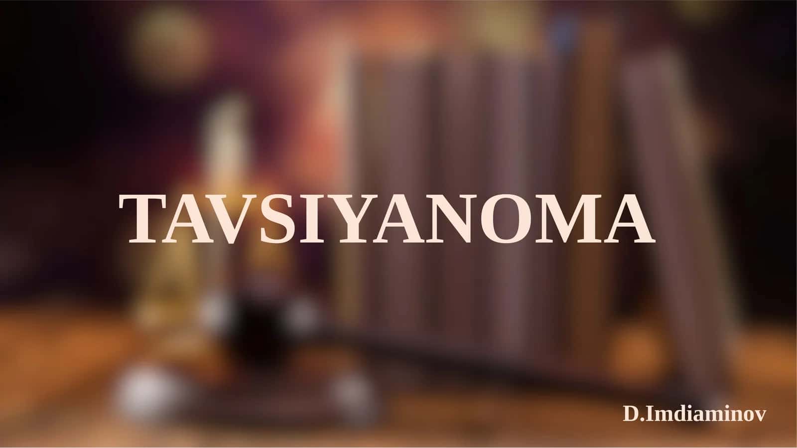 TAVSIYANOMA 1