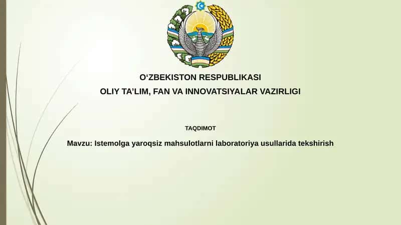 Mahsulot sifatsizligini laboratoriya tekshirish 1
