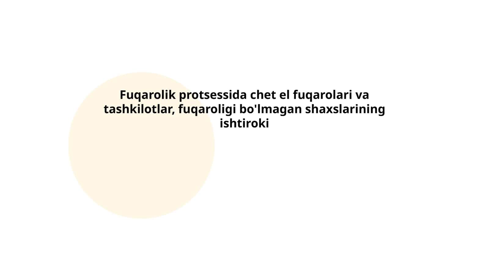 Fuqarolik protsessida chet el fuqarolari va tashkilotlar, fuqaroligi bo'lmagan shaxslarining ishtiroki 1