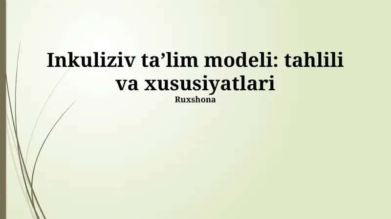 Inkuliziv taʼlim modeli: tahlili va xususiyatlari 1