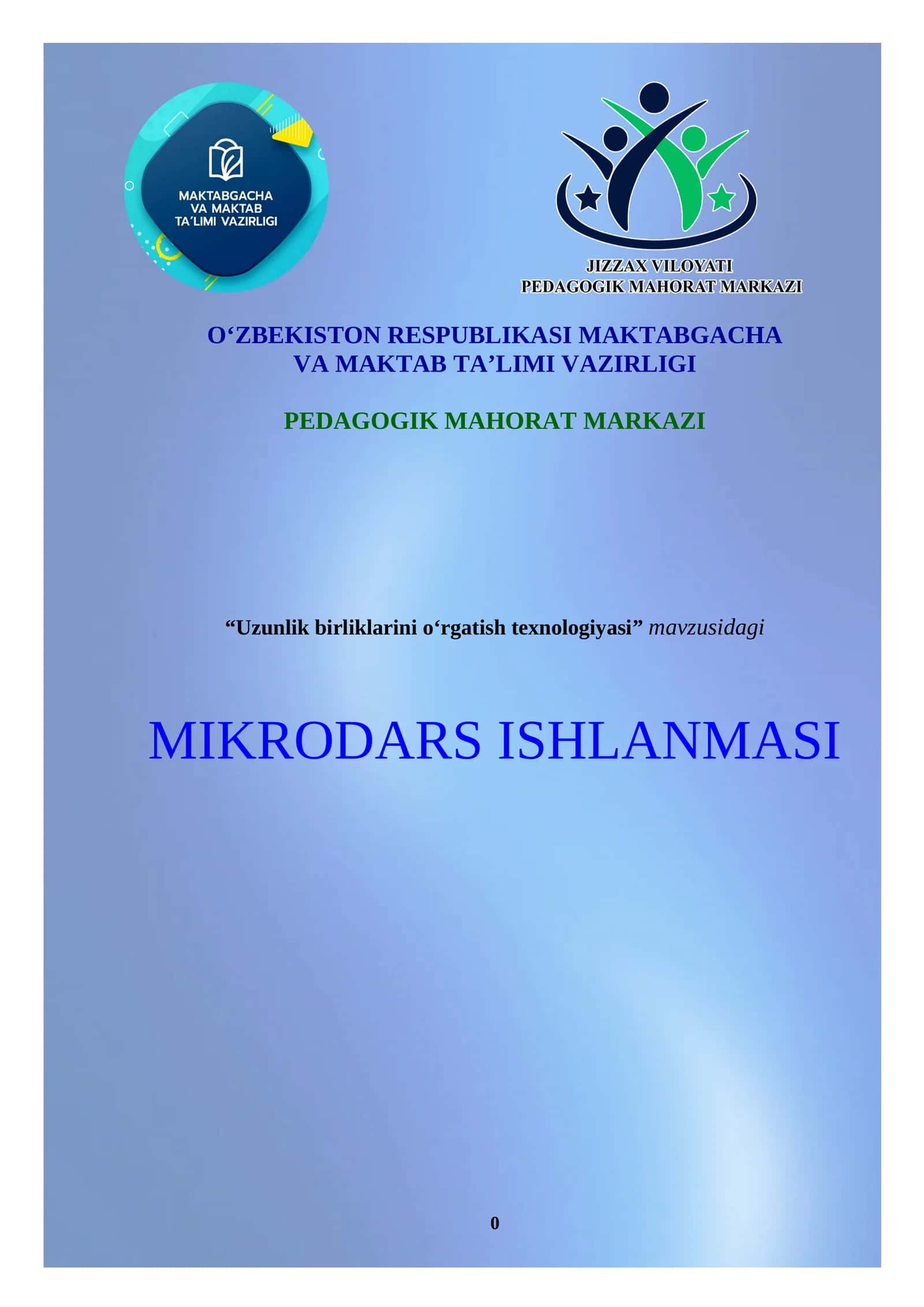 Uzunlik birliklarini oʻrgatish texnologiyasi 1