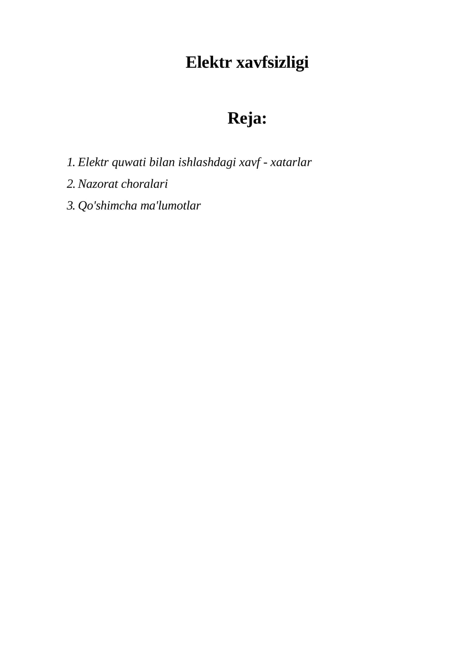 Elektr xavfsizligi 1