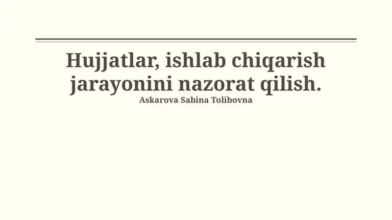 Ishlab Chiqarish Jarayonini Nazorat Qilish 1