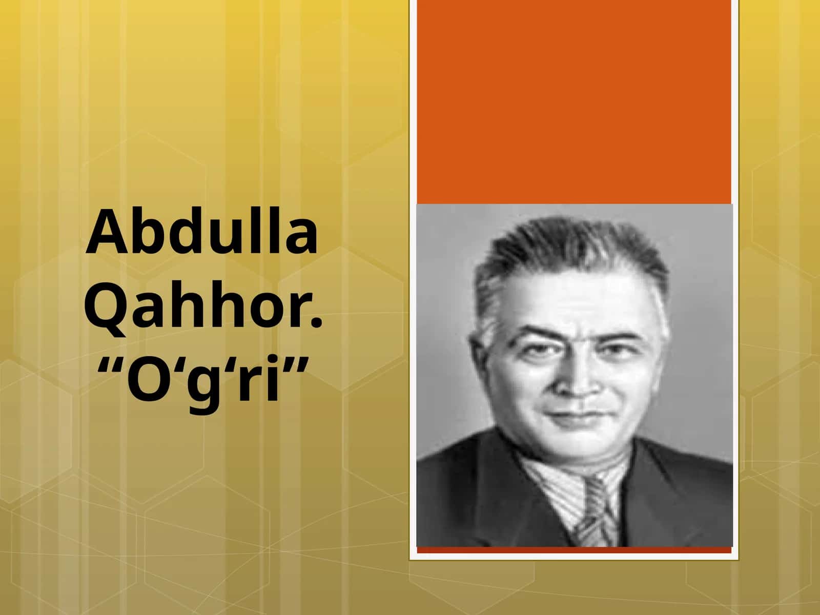 6-sinf Adabiyot Abdulla Qahhor. O'g'ri hikoyasi. Asar matni bilan ishlash dars ishlanma 1