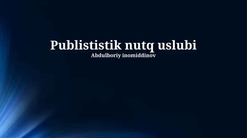 Jurnalistik nutq: Tarix va rivojlanish 1