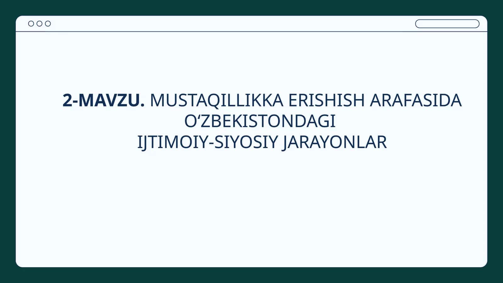 80-yillarning oxirida Оʻzbekistondagi ogʻir ijtimoiy-siyosiy jarayonlar 1