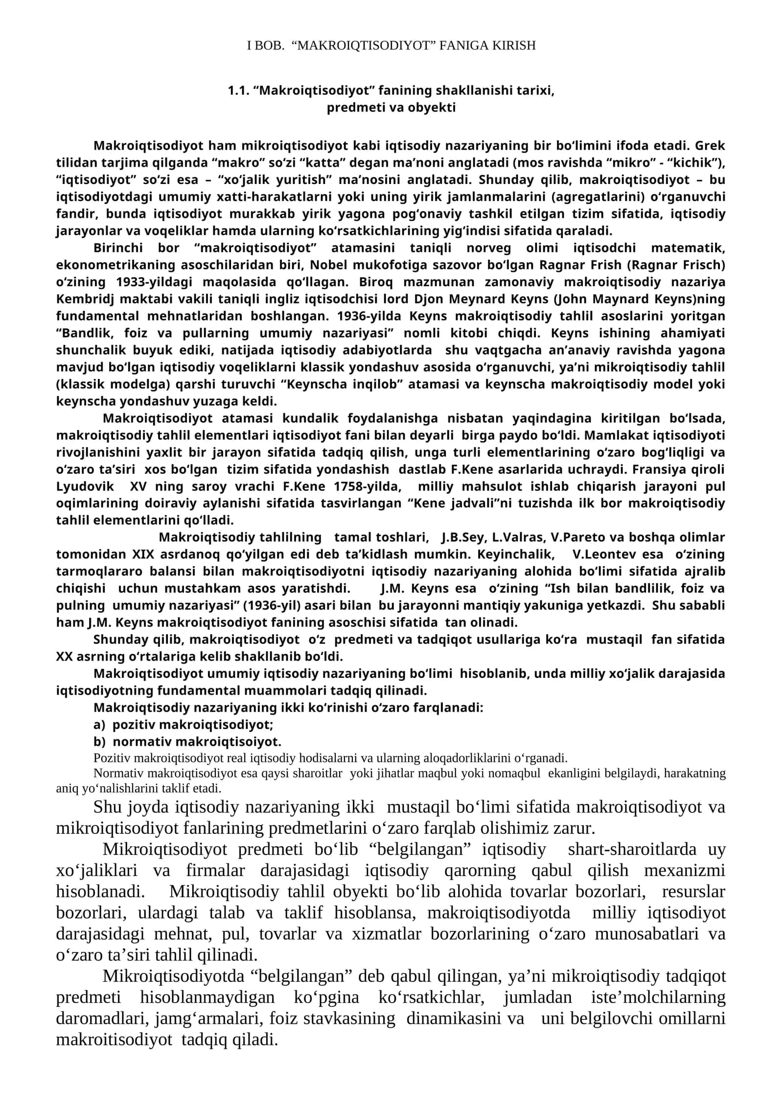 “MAKROIQTISODIYOT” FANIGA KIRISH 1