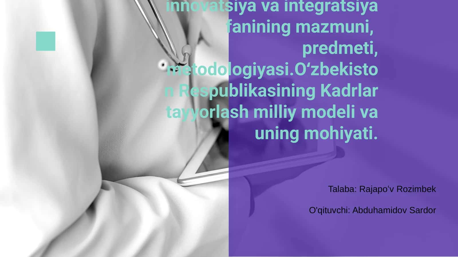 Boshlang'ich ta'limda innovatsiya va integratsiya fanining mazmuni, predmeti, metodologiyasi 1