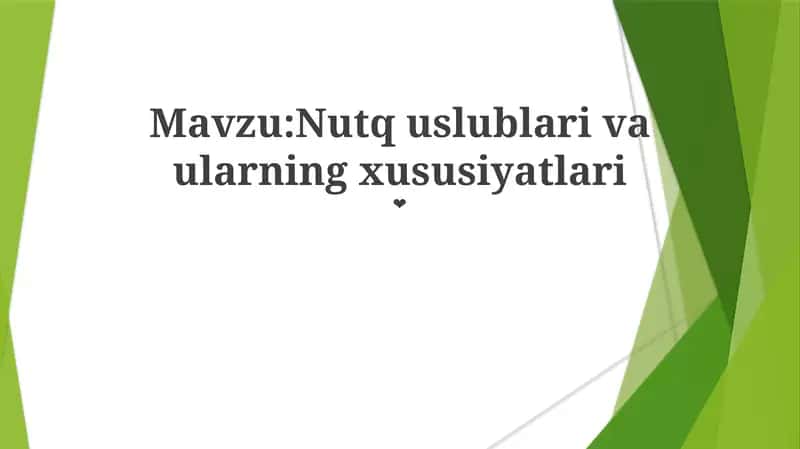 Nutq uslublari va ularning xususiyatlari 1