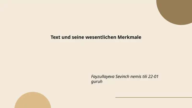 Text und seine wesentlichen Merkmale 1