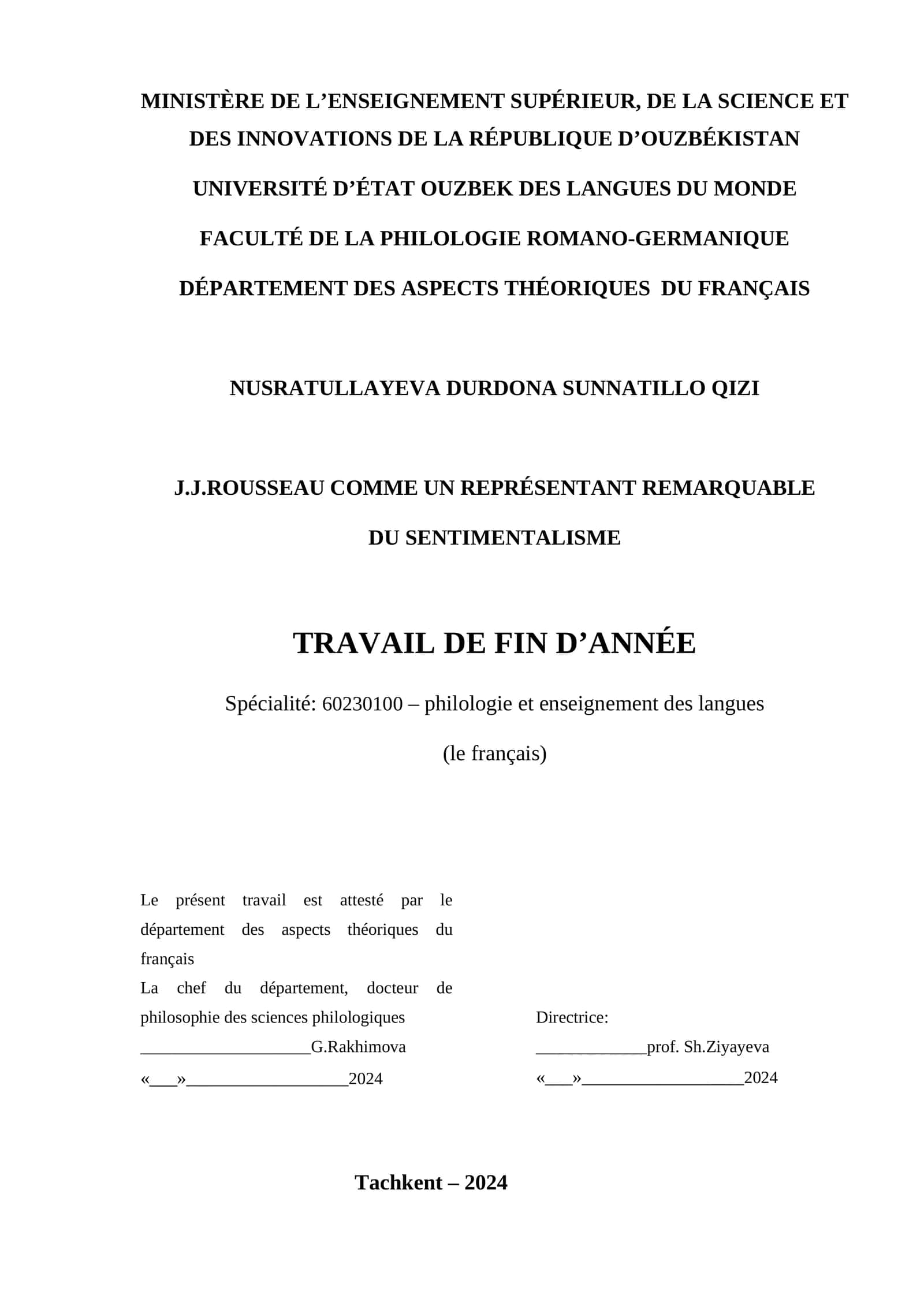 J.J.ROUSSEAU COMME UN REPRÉSENTANT REMARQUABLE DU SENTIMENTALISME 1