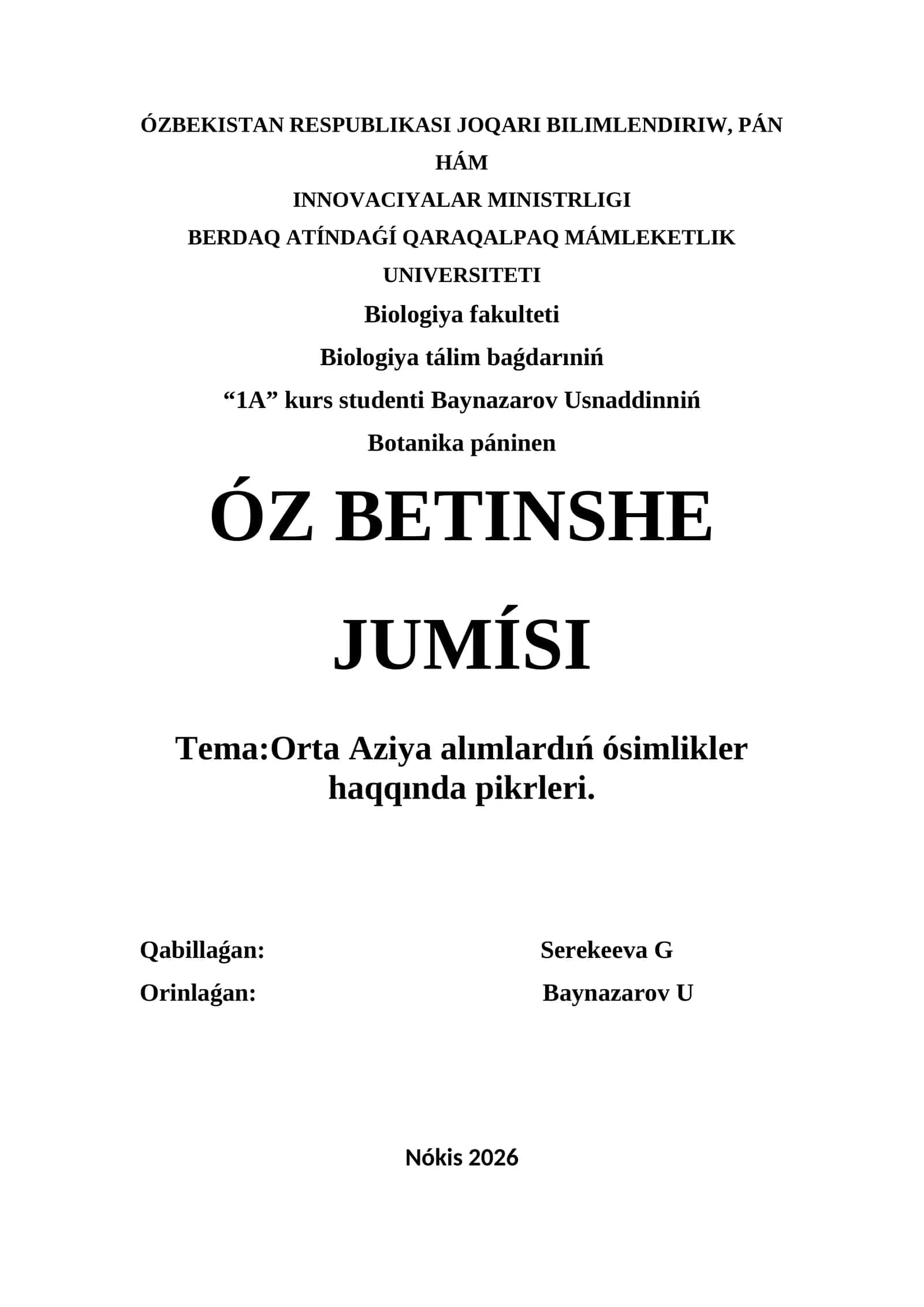 orta aziya alimlardin' o'simlikler haqqinda pikirleri 1