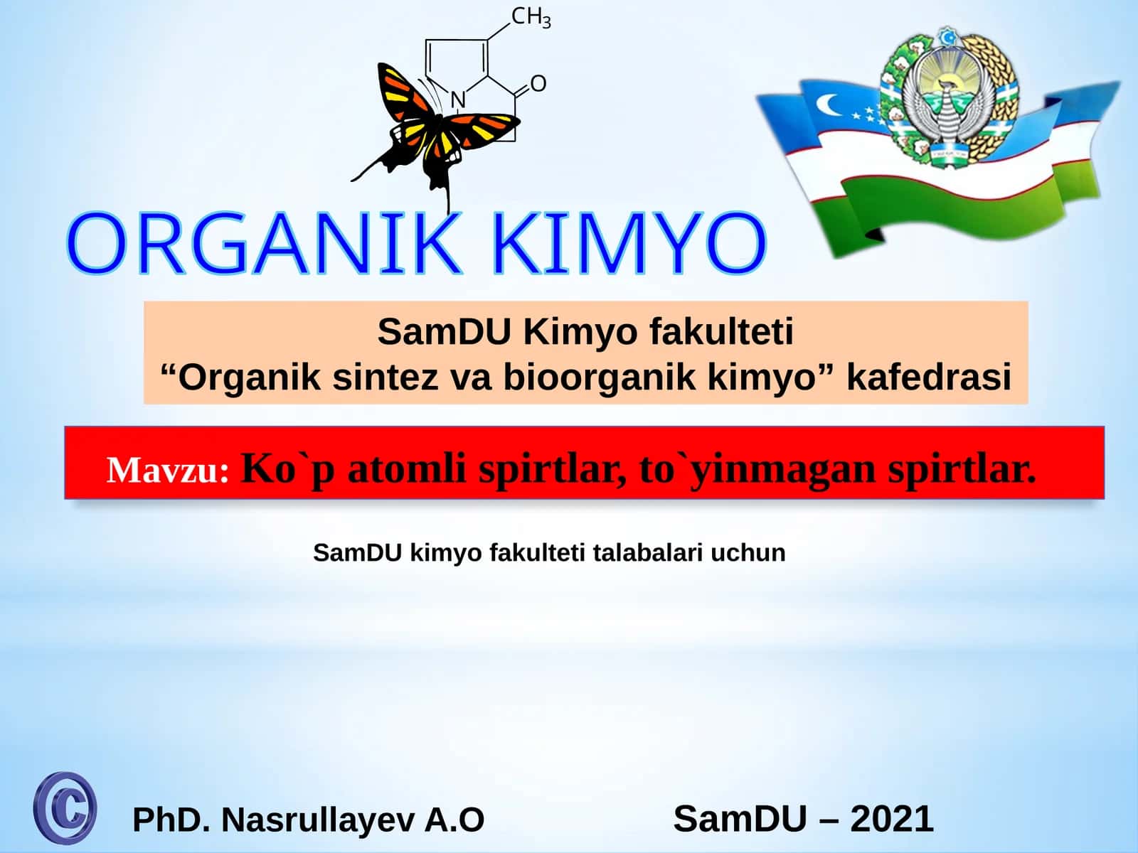 Ko`patomli spirtlar, to`yinmagan spirtlar 1
