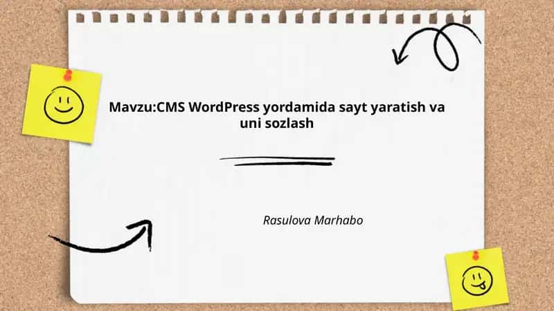Yordam CMS WordPress yordamida sayt yaratish va uni sozlash 1