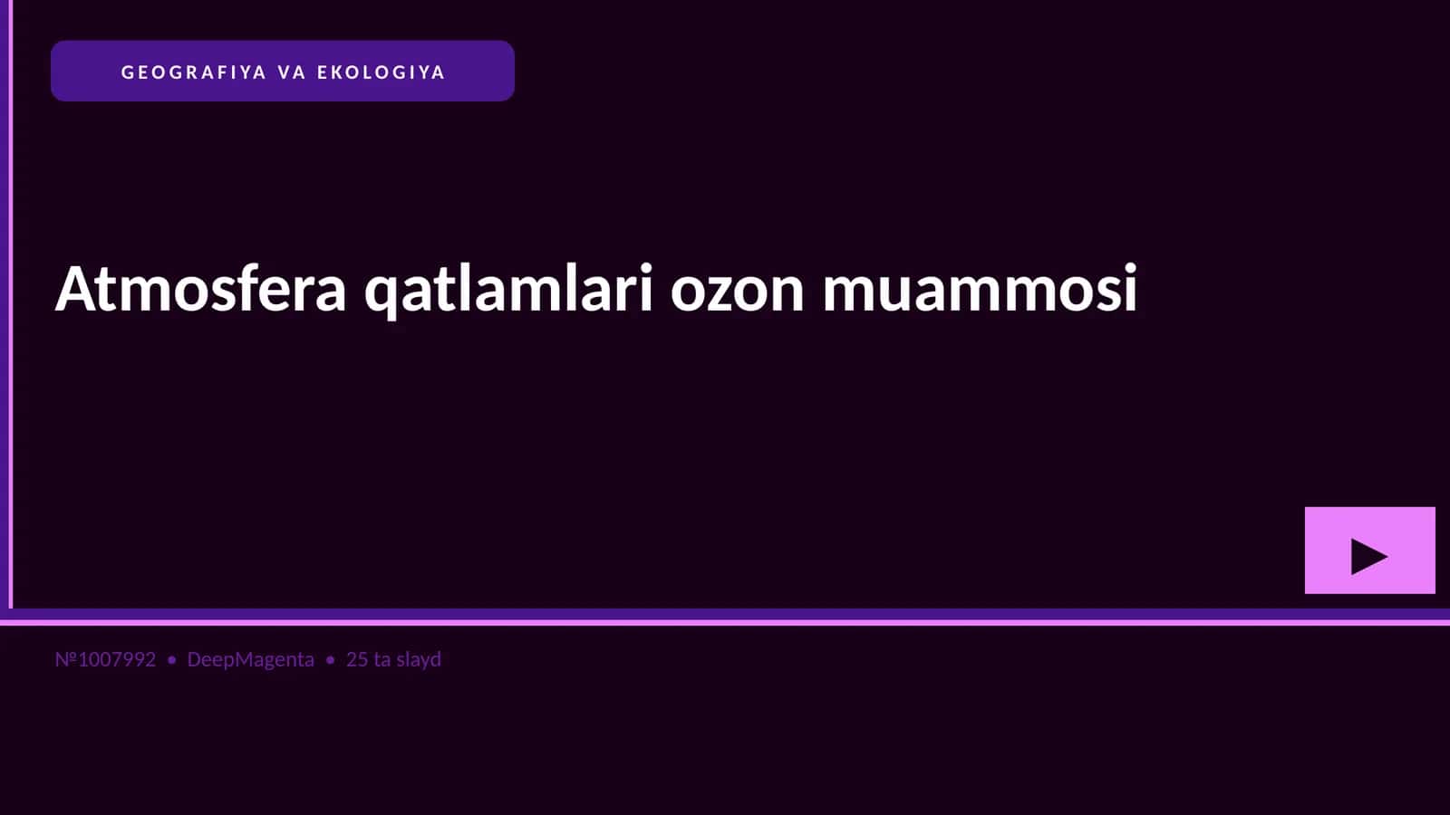 Atmosfera qatlamlari ozon muammosi 1
